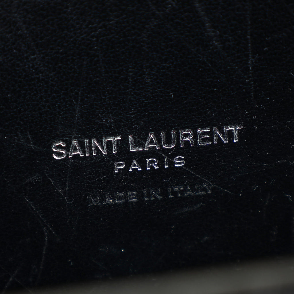 YSL Black Sac De Jour Crocodile Embossed Nano Bag