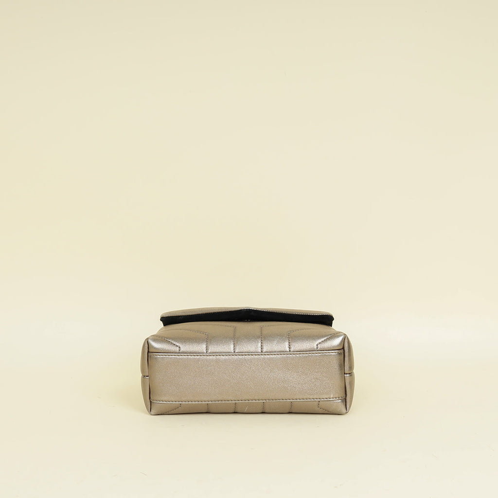YSL Metallic Olive LouLou Toy Shoulder Bag