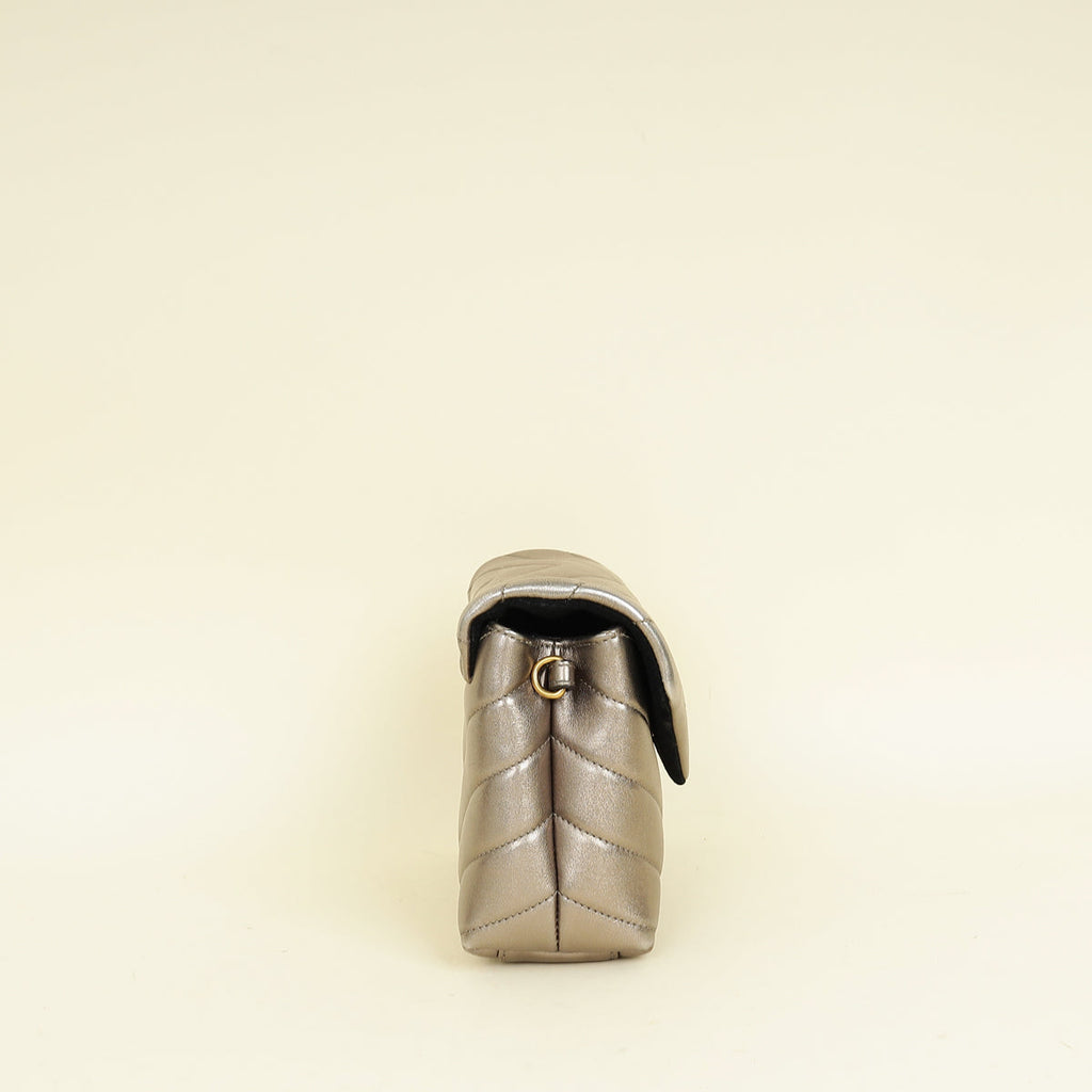YSL Metallic Olive LouLou Toy Shoulder Bag
