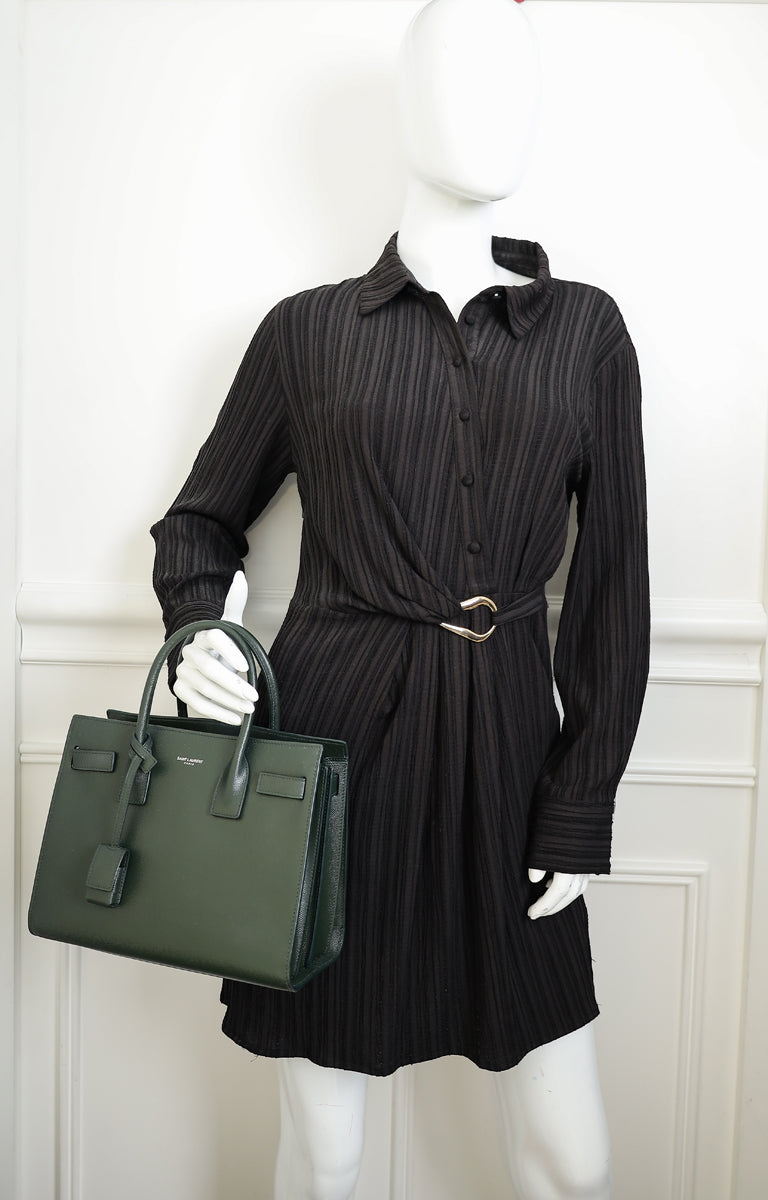 YSL Emerald Green Sac De Jour Baby Bag
