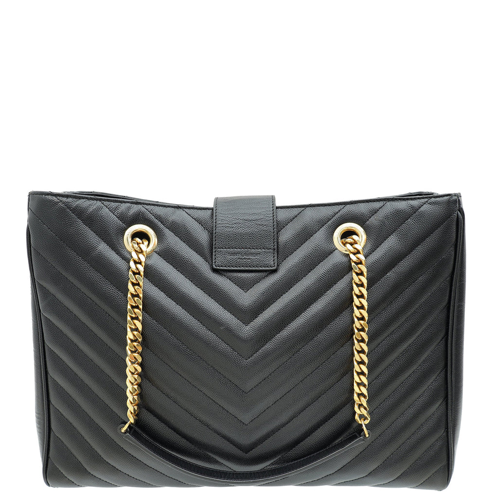 YSL Black Monogram Shopping Tote Large Bag