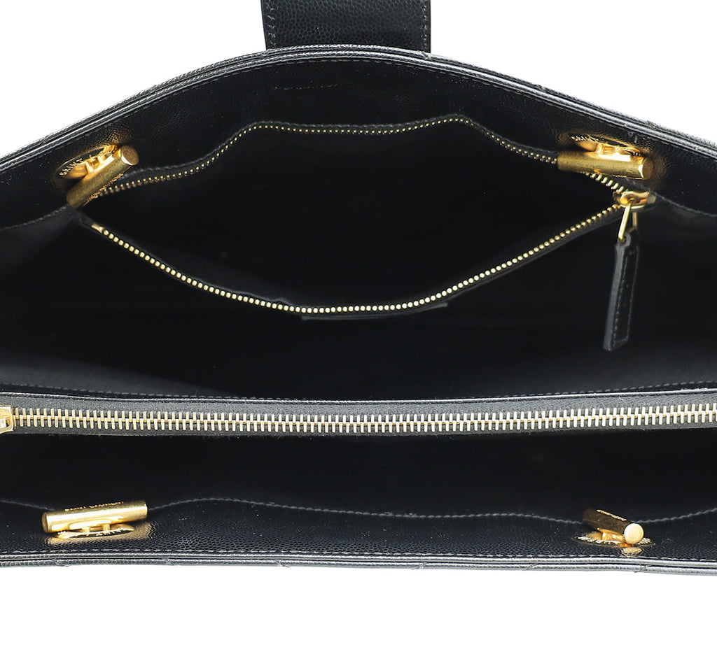 YSL Black Monogram Shopping Tote Large Bag