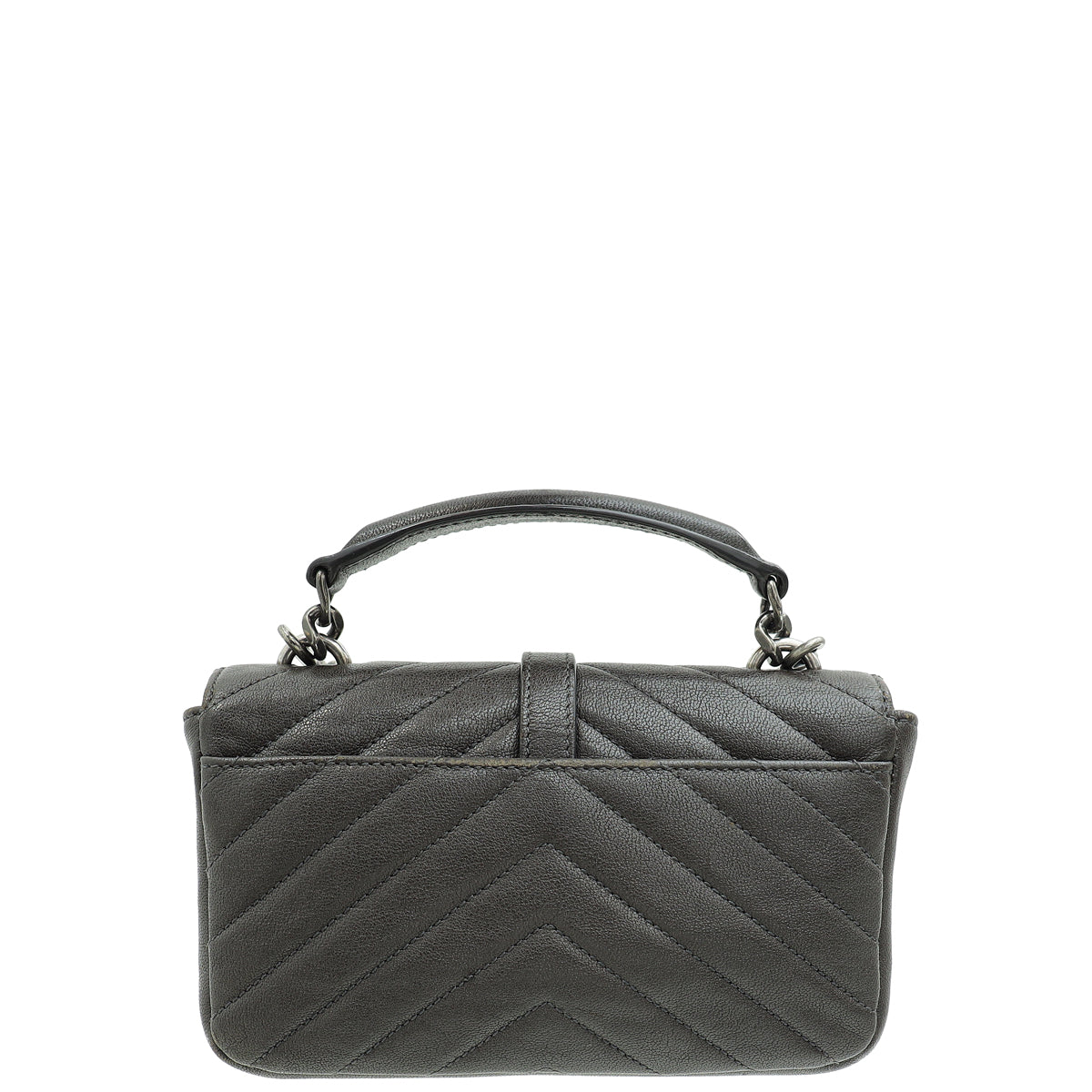 YSL Graphite Brown Monogram College Chain Wallet Bag