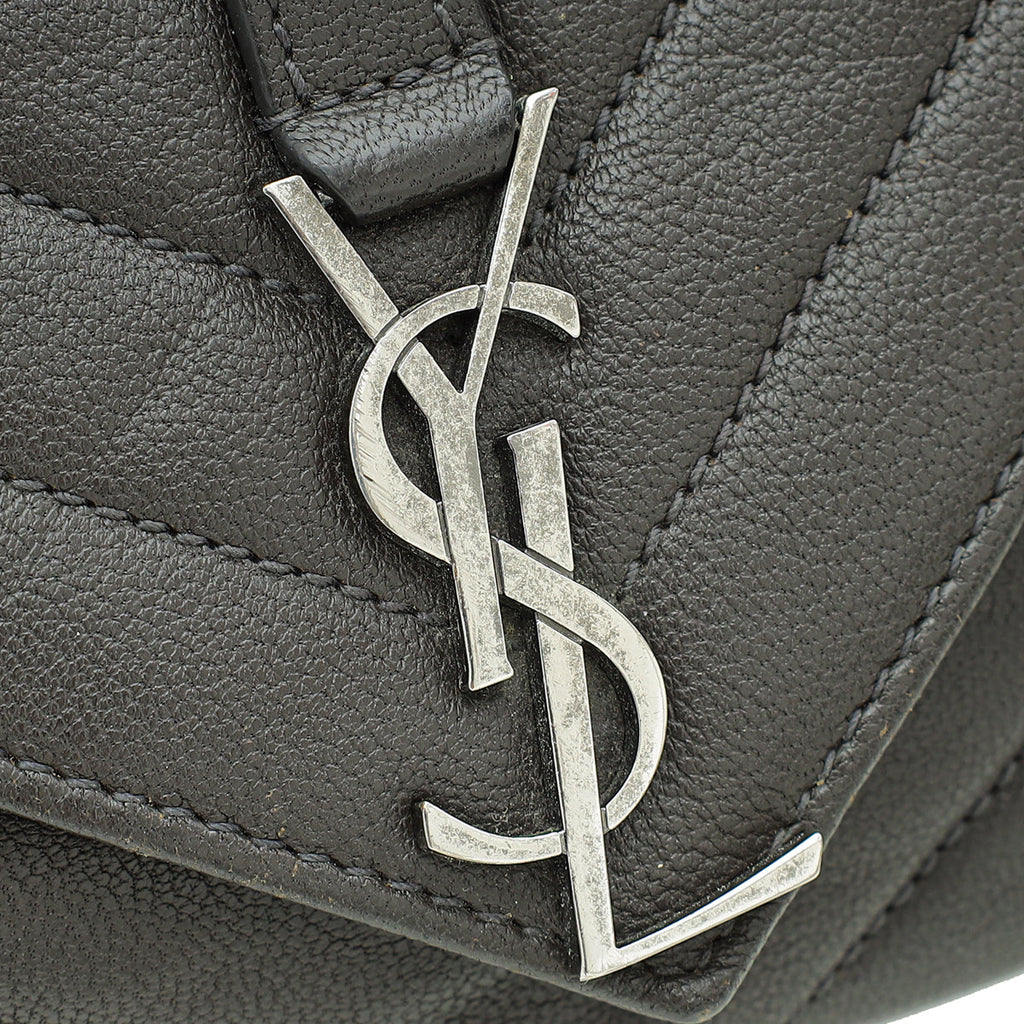 YSL Graphite Brown Monogram College Chain Wallet Bag