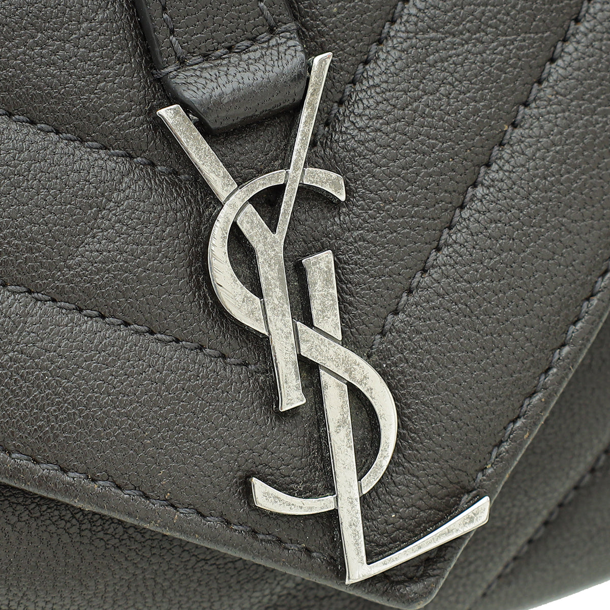 YSL Graphite Brown Monogram College Chain Wallet Bag