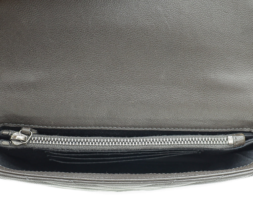 YSL Graphite Brown Monogram College Chain Wallet Bag
