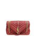 YSL Red Chevron Soft Envelope Medium College Bag