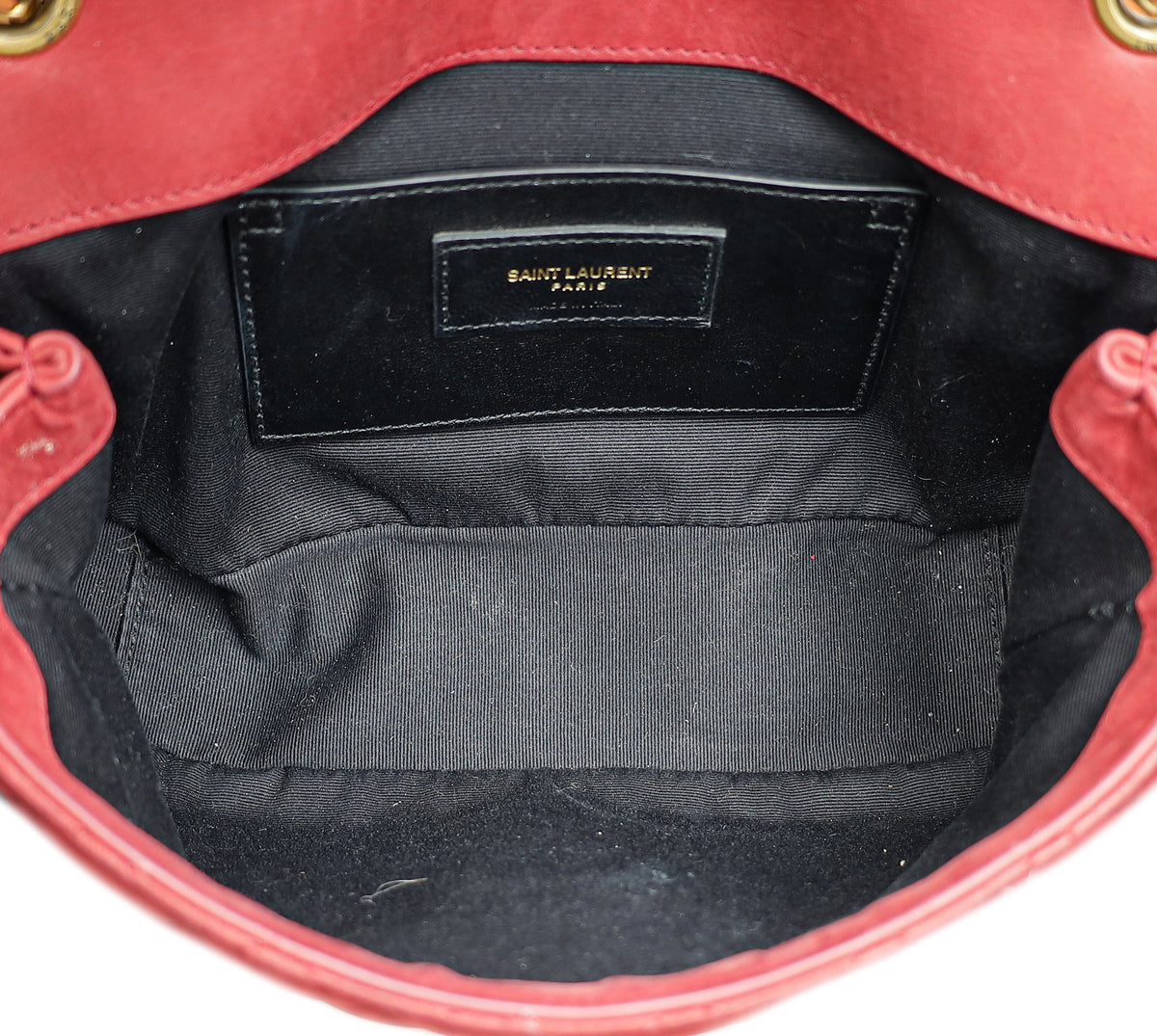 YSL Red Chevron Soft Envelope Medium College Bag