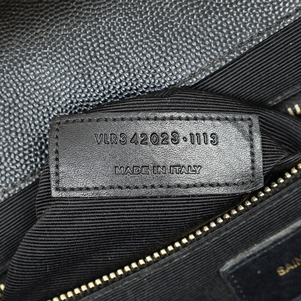 YSL Black Monogram Envelope Large Satchel Bag