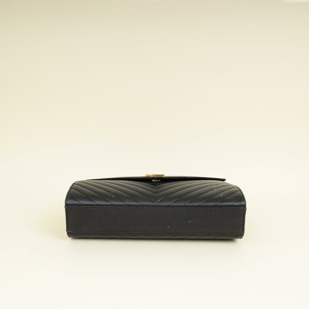 YSL Black Monogram Envelope Large Satchel Bag