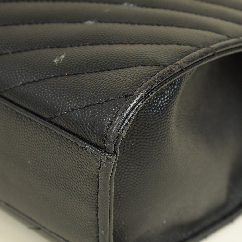 YSL Black Monogram Envelope Large Satchel Bag