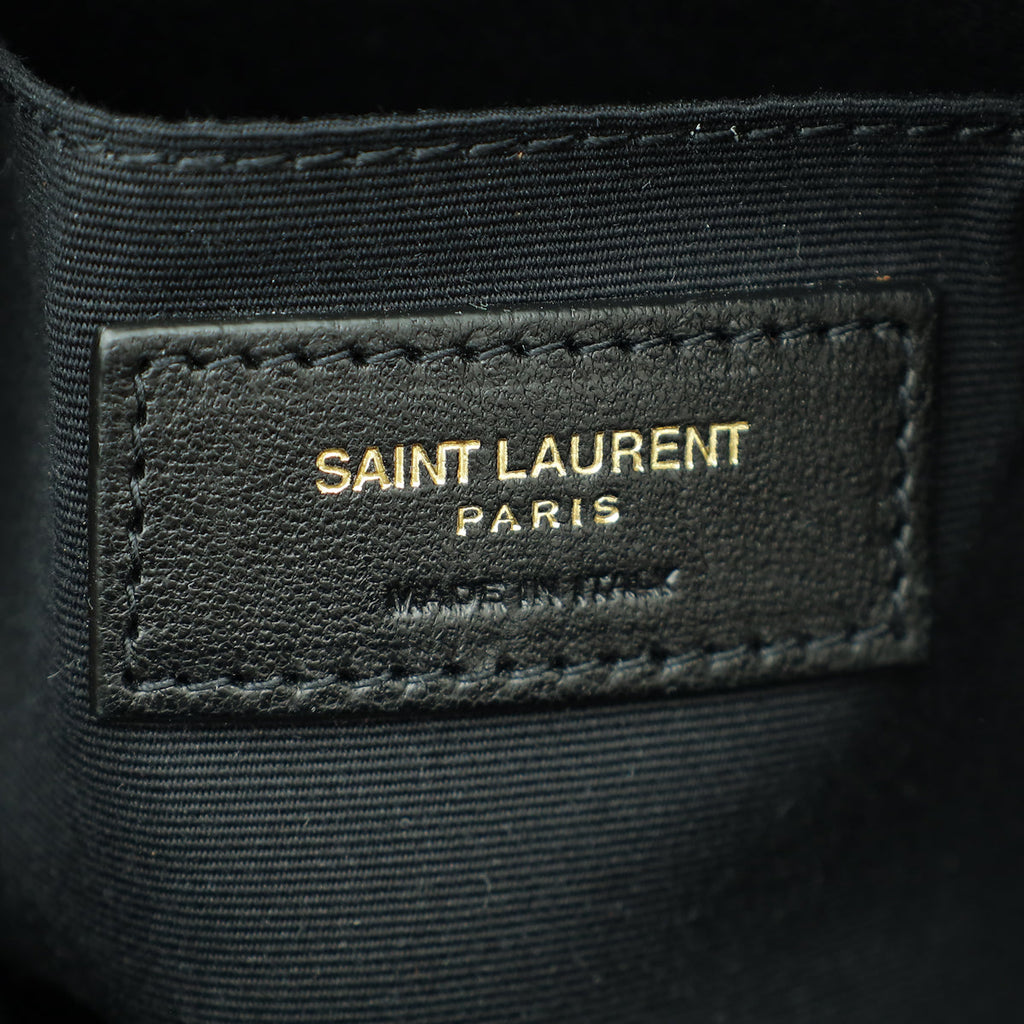 YSL Brown Monogram Vinyle Suede Circle Crossbody Bag