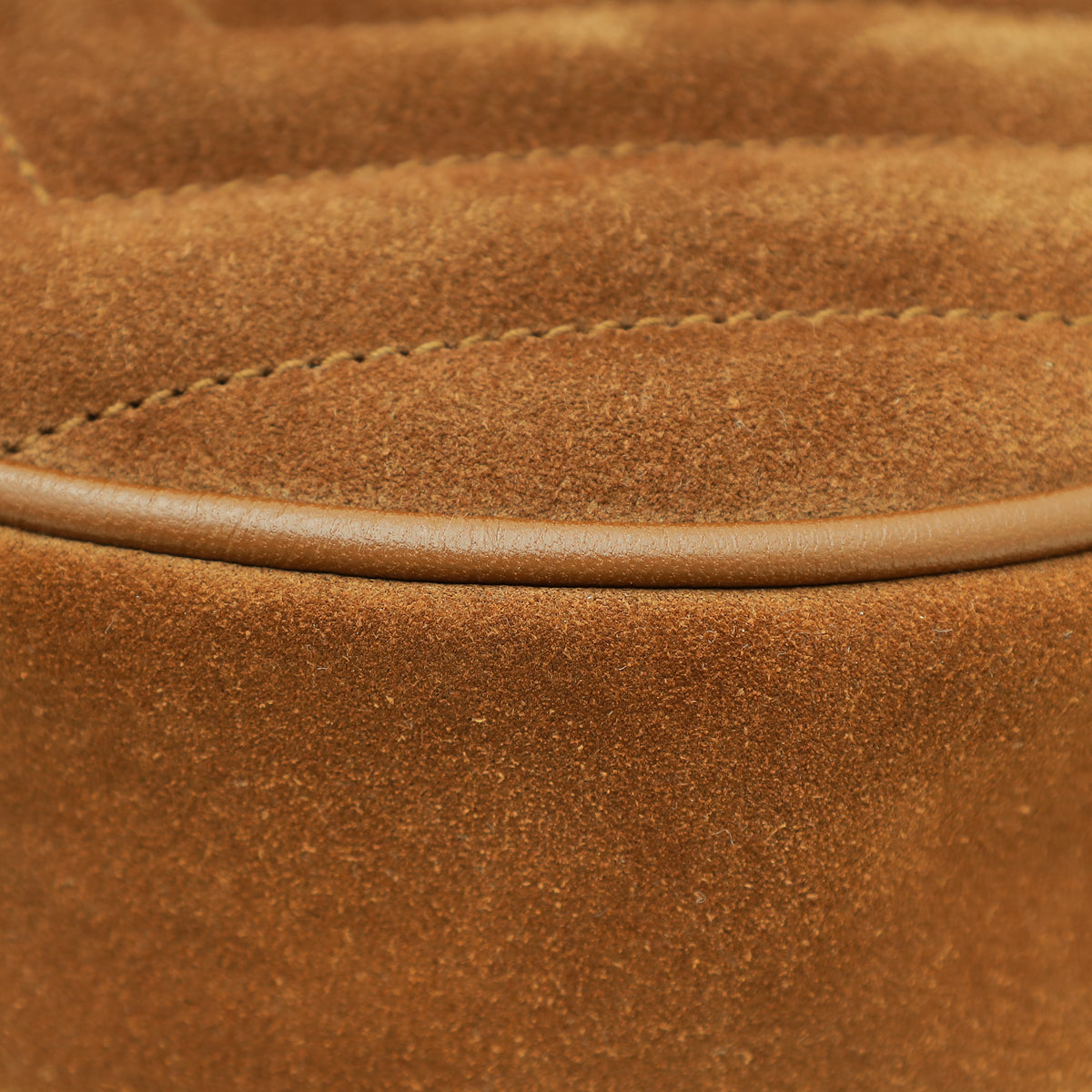 YSL Brown Monogram Vinyle Suede Circle Crossbody Bag