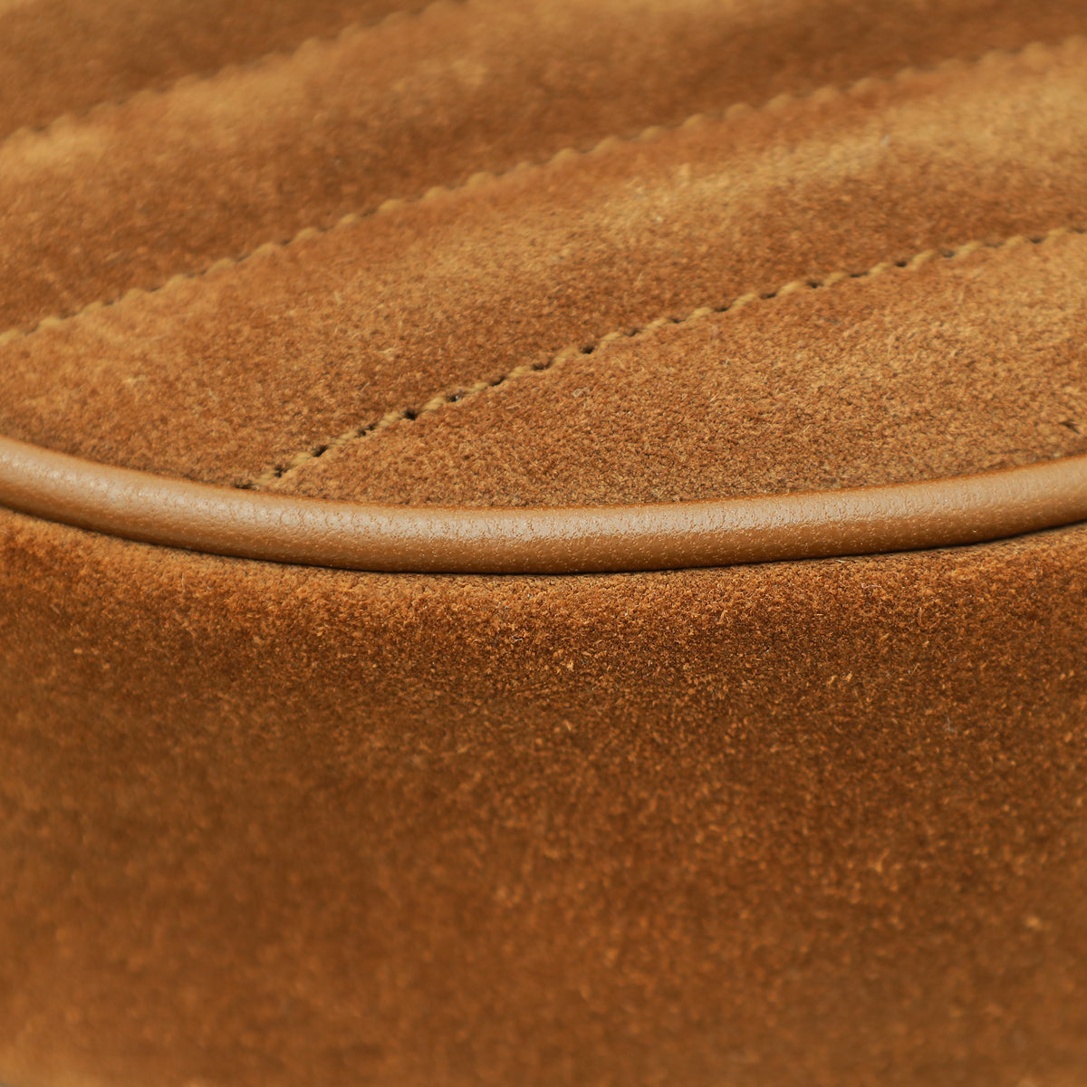 YSL Brown Monogram Vinyle Suede Circle Crossbody Bag