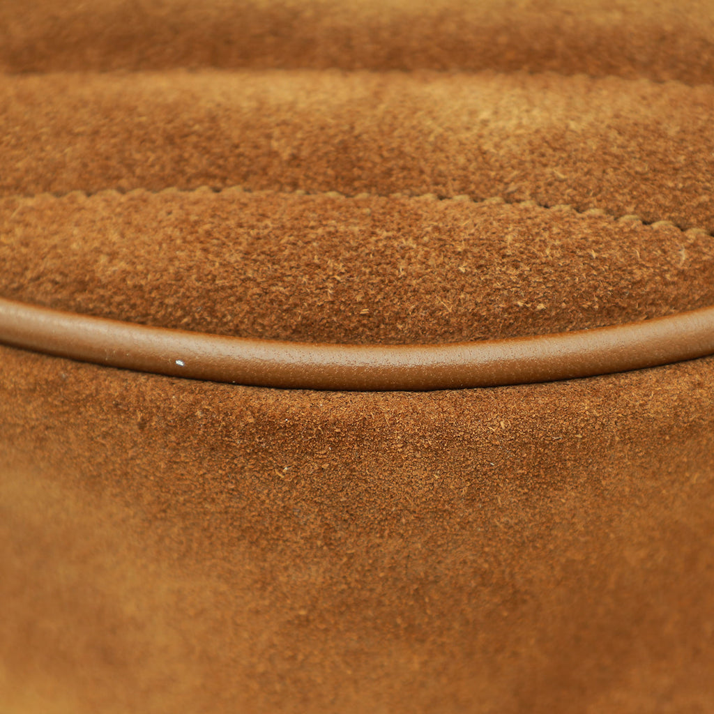 YSL Brown Monogram Vinyle Suede Circle Crossbody Bag