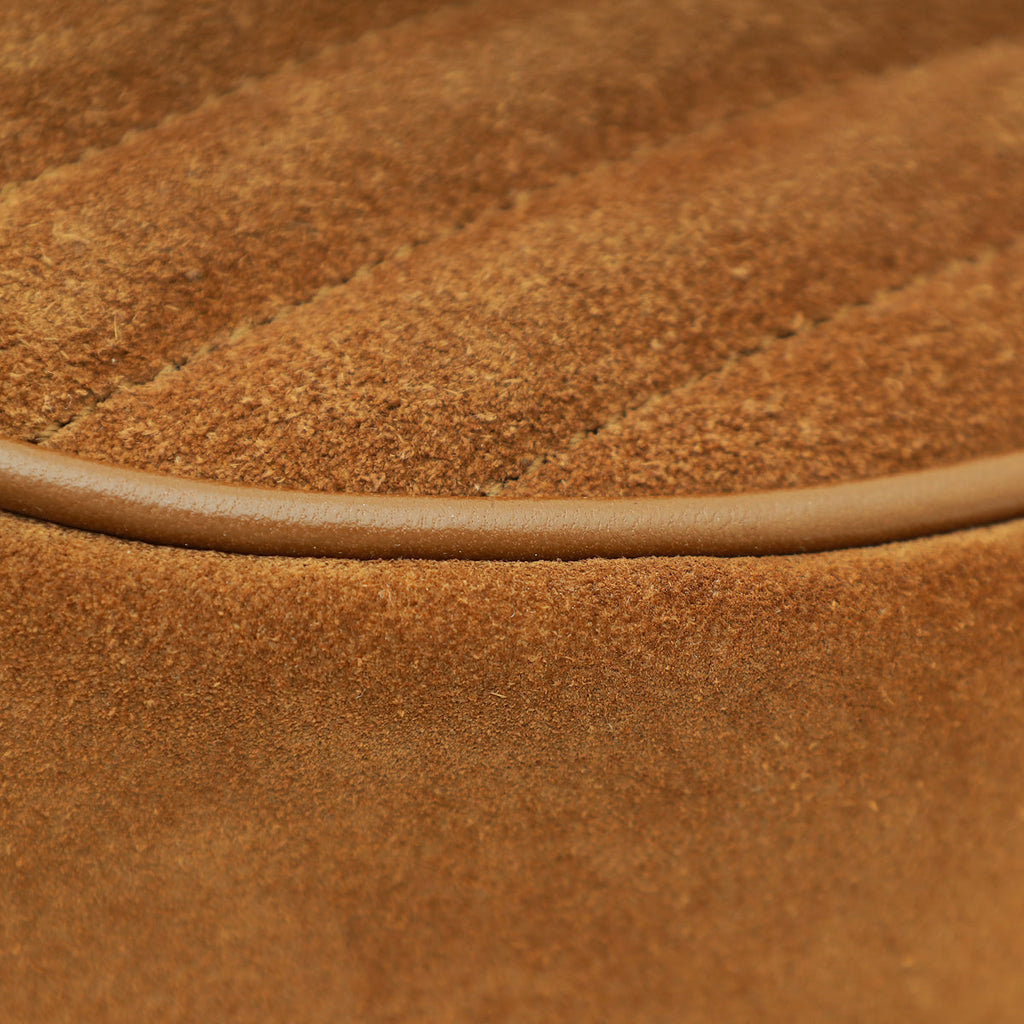 YSL Brown Monogram Vinyle Suede Circle Crossbody Bag