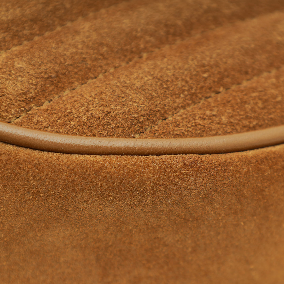 YSL Brown Monogram Vinyle Suede Circle Crossbody Bag