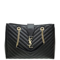 YSL Black Monogram Shopping Tote Large Bag