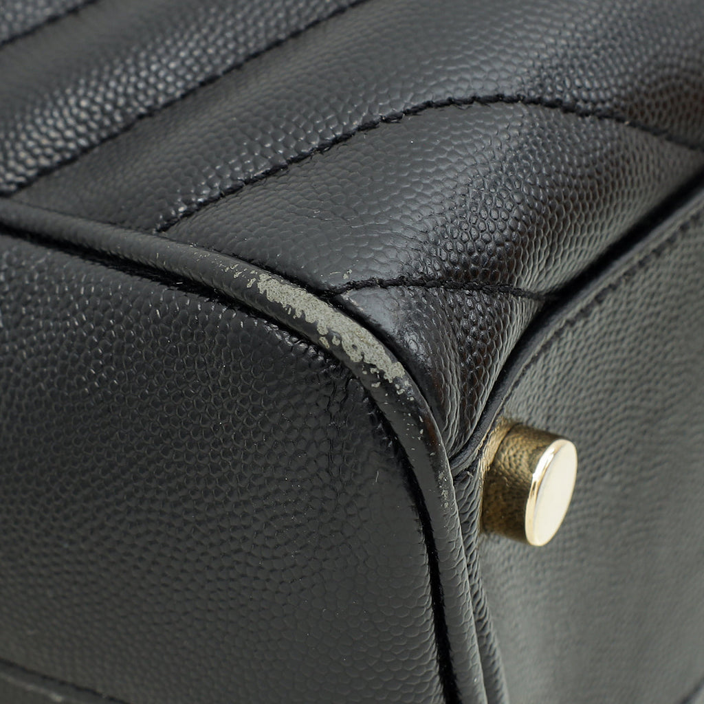 YSL Black Monogram Shopping Tote Large Bag