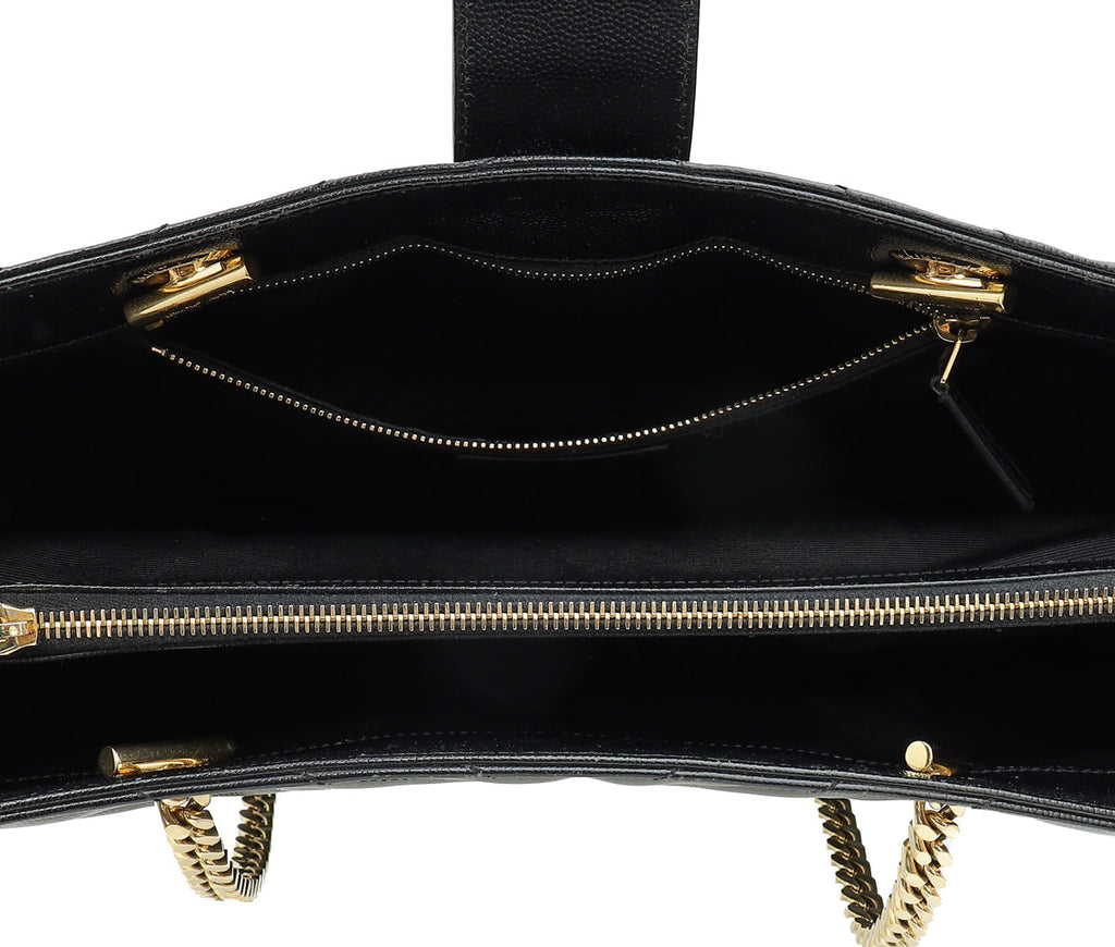 YSL Black Monogram Shopping Tote Large Bag