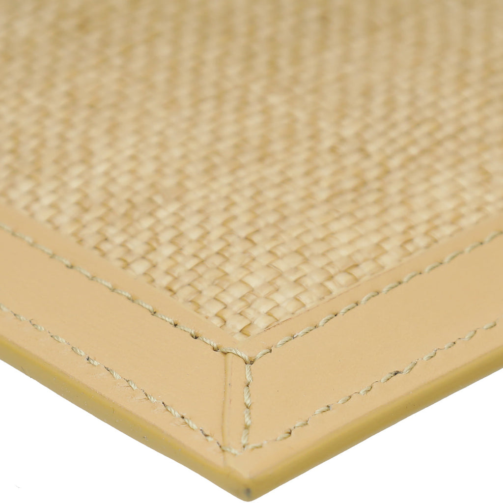 YSL Natural Raffia Uptown Pouch