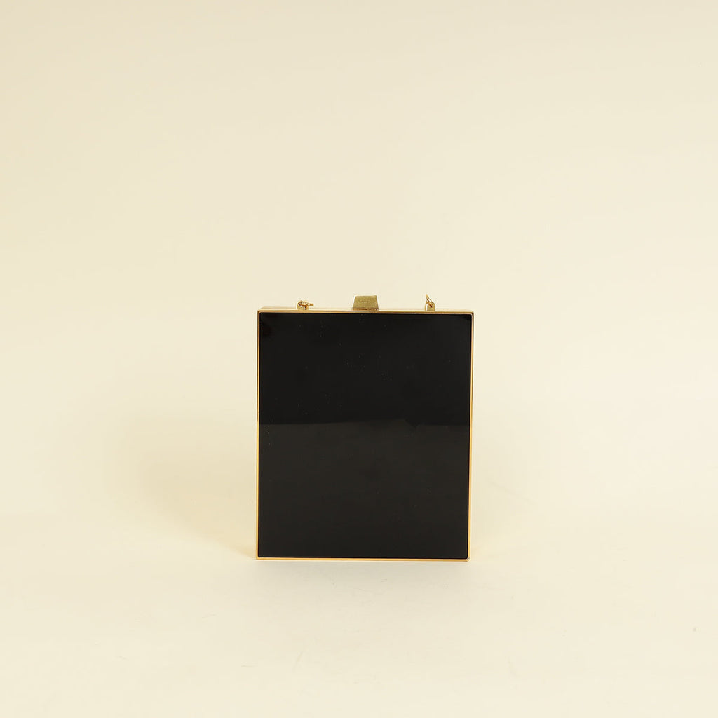 YSL Black Tuxedo Box Plexiglass Minaudiere Bag
