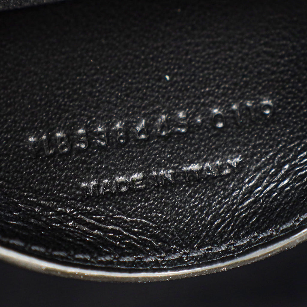 YSL Black Crocodile Embossed Heart Tassel Clutch