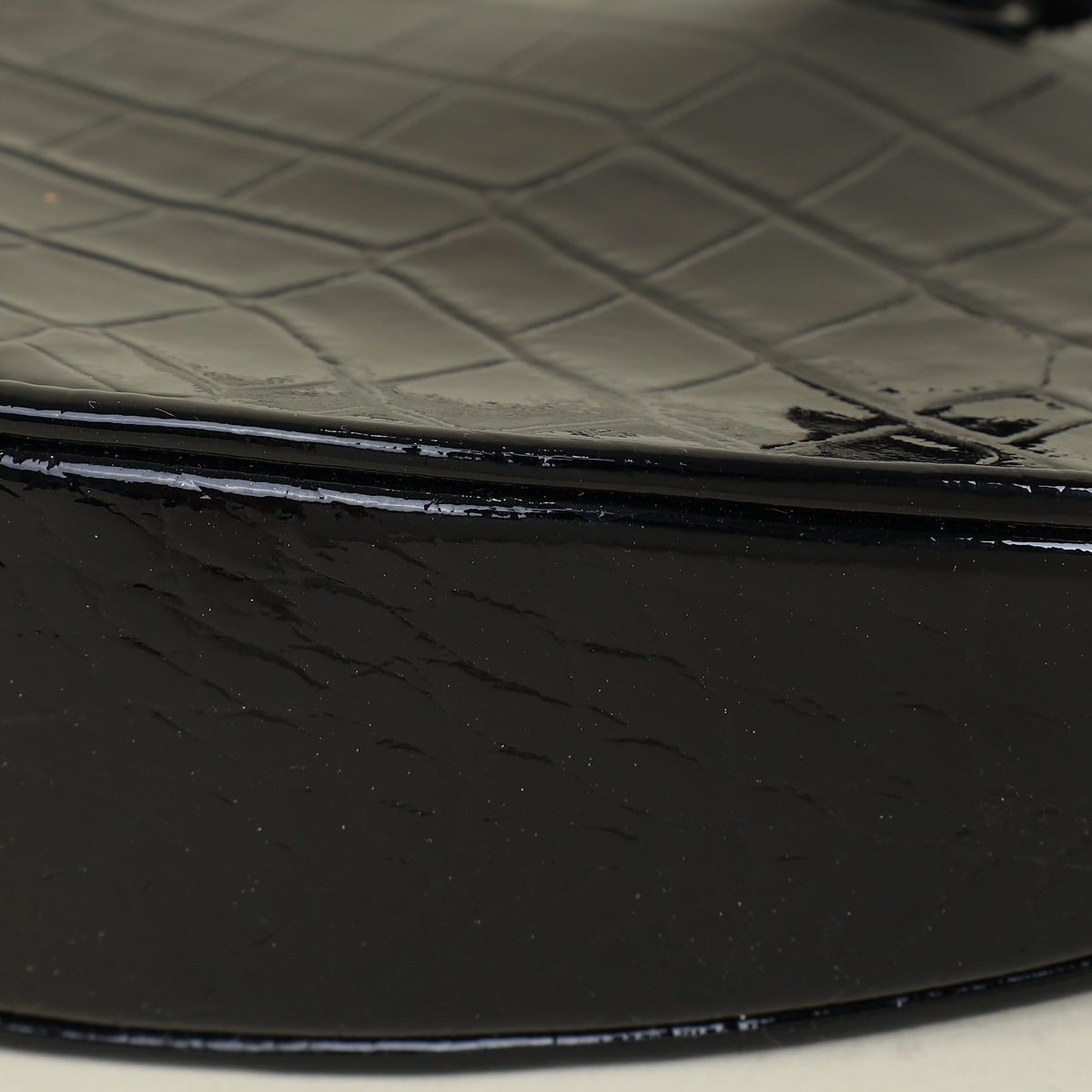 YSL Black Crocodile Embossed Heart Tassel Clutch