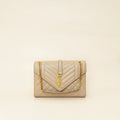 YSL Nude Mix Quilted Envelope Medium Shoulder Bag