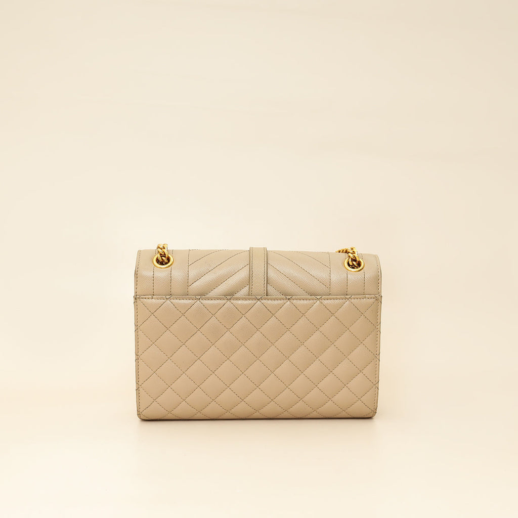 YSL Nude Mix Quilted Envelope Medium Shoulder Bag