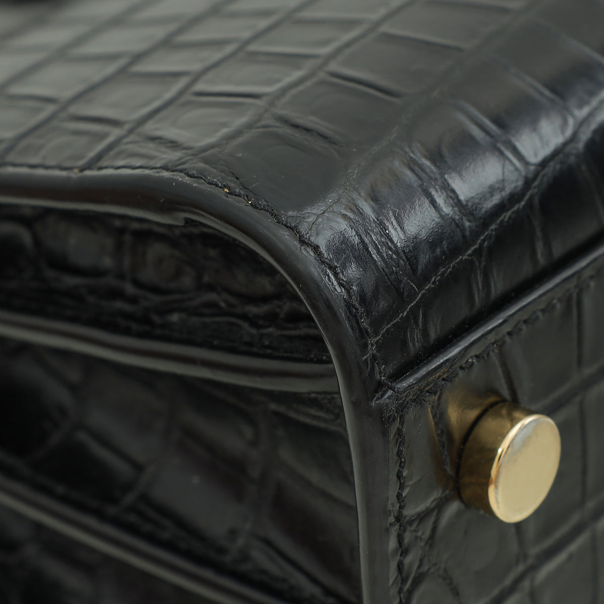 YSL Black Croco Embossed Sac De Jour Nano Bag