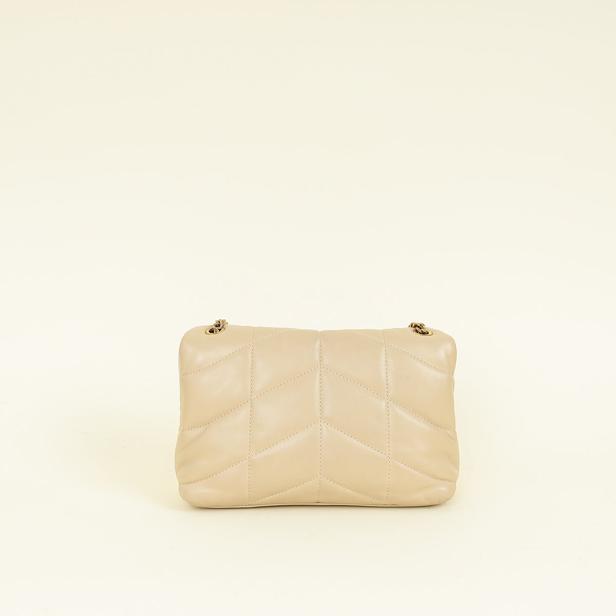 YSL Beige Puffer Toy Shoulder Bag