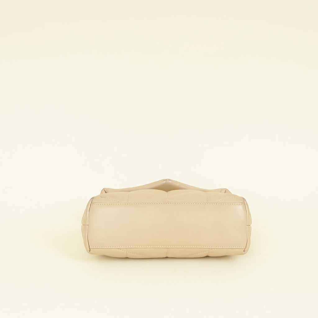 YSL Beige Puffer Toy Shoulder Bag