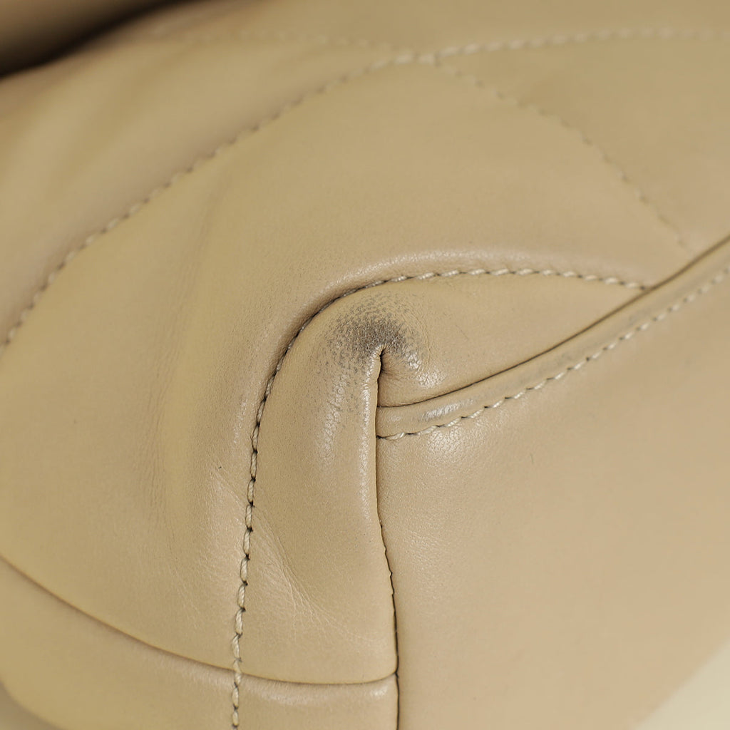 YSL Beige Puffer Toy Shoulder Bag