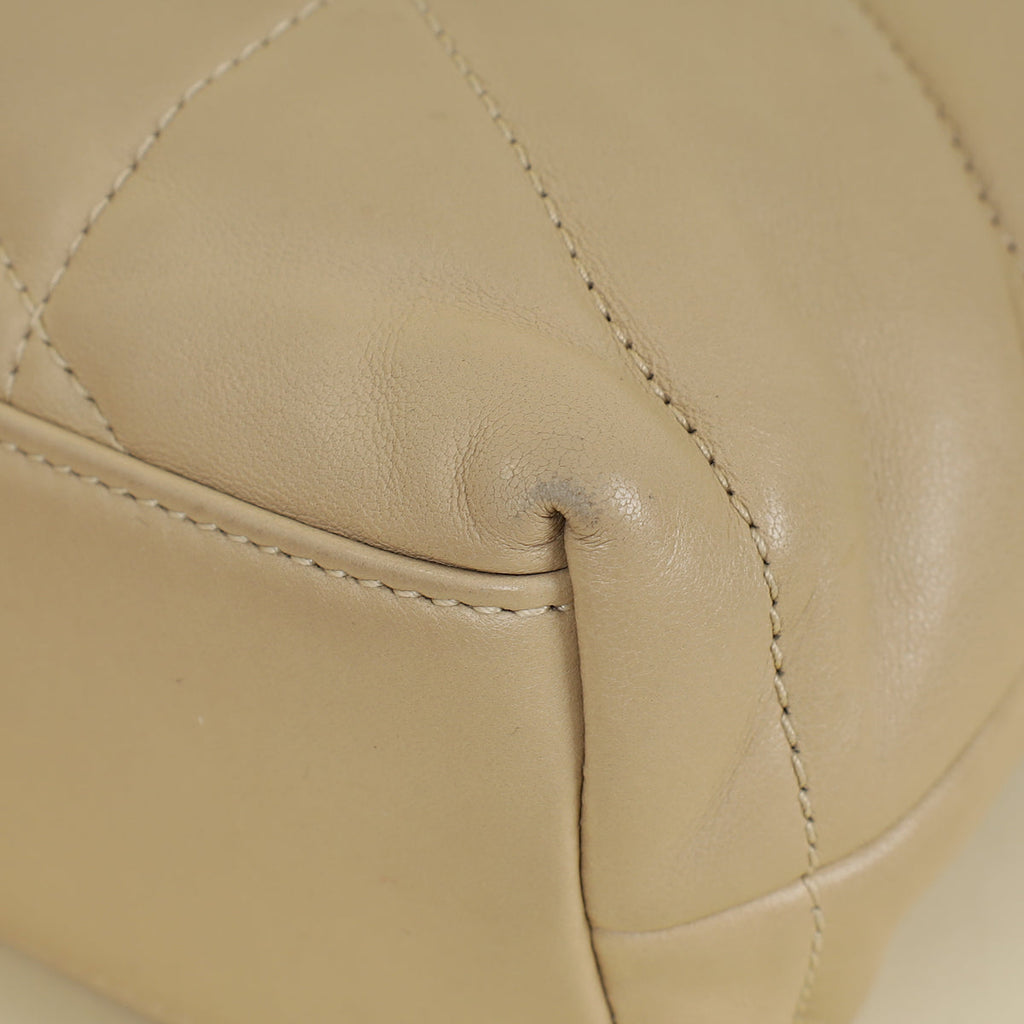 YSL Beige Puffer Toy Shoulder Bag