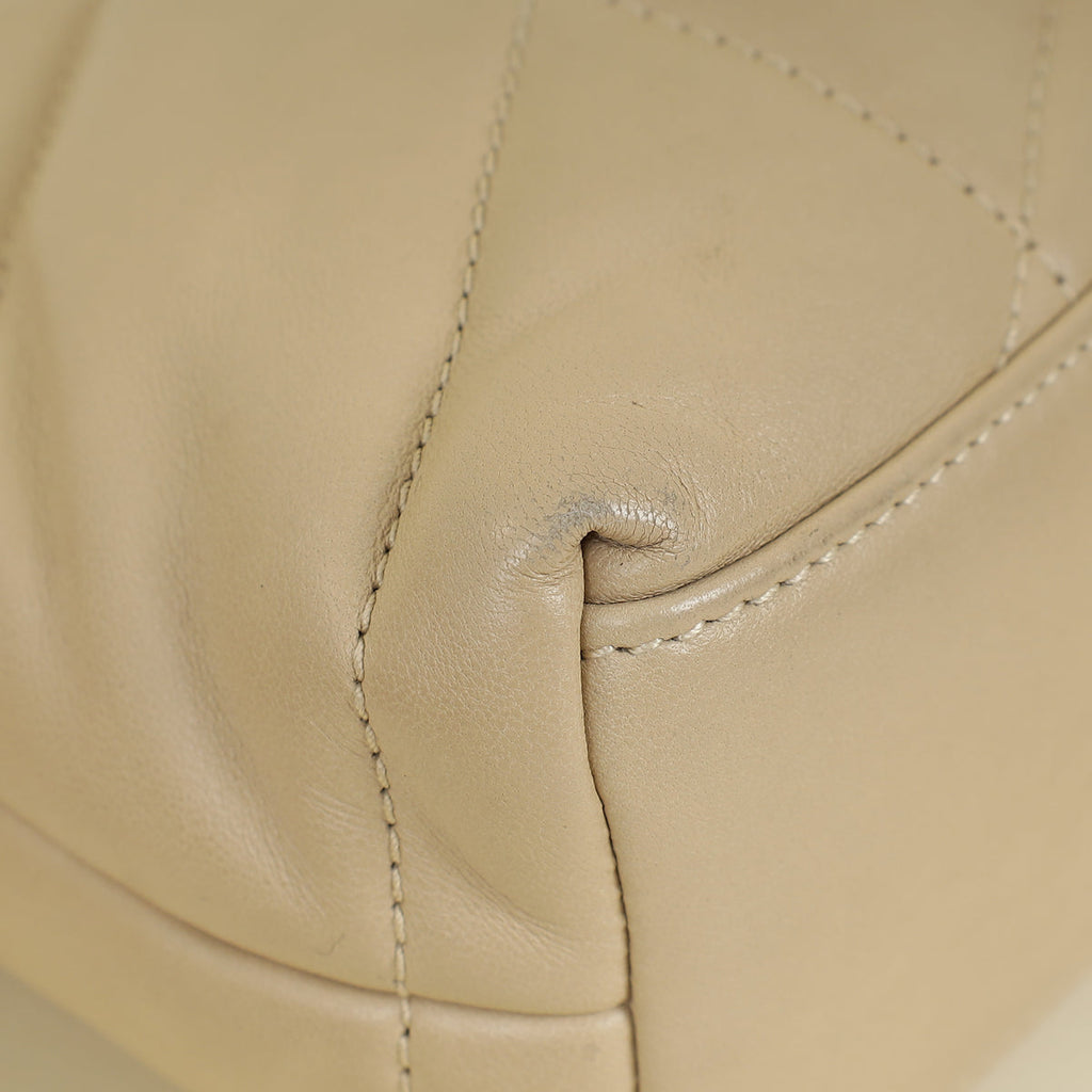 YSL Beige Puffer Toy Shoulder Bag