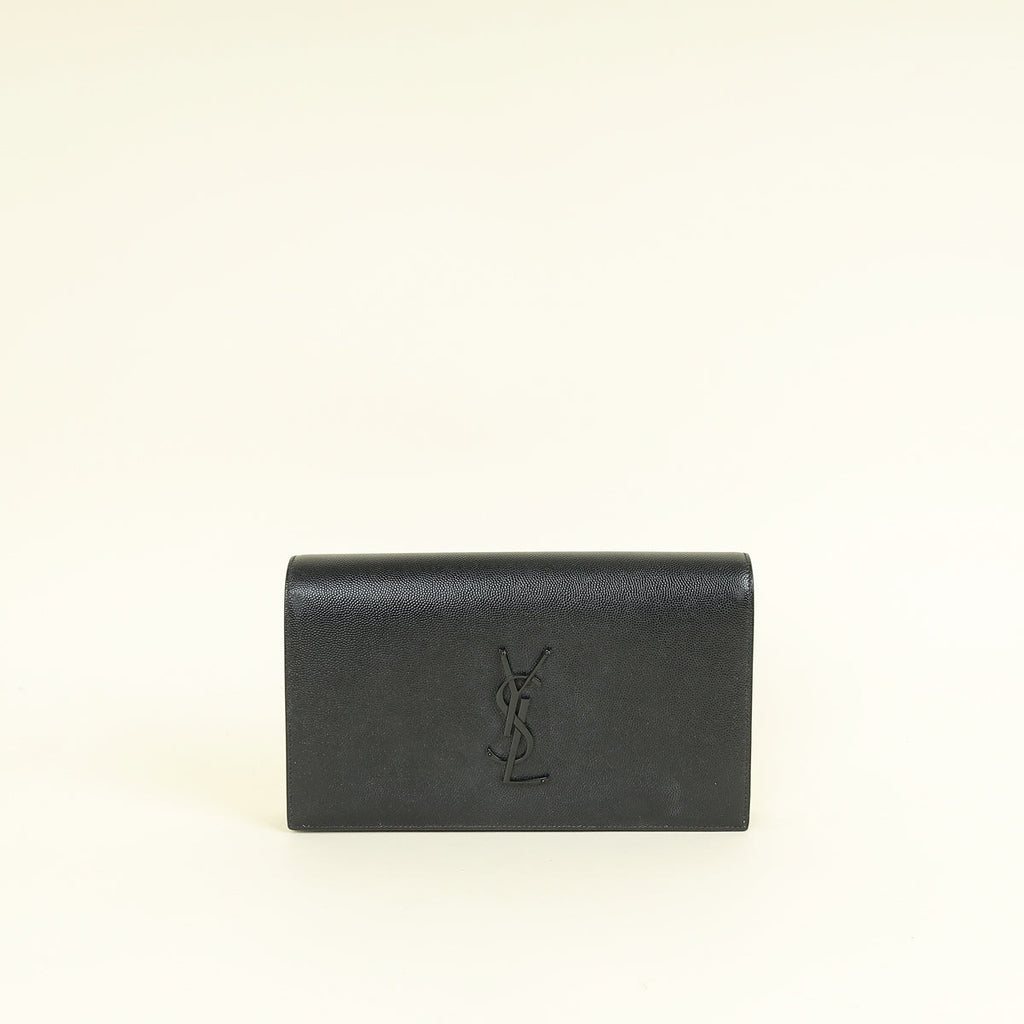 YSL Black Monogram Kate Flap Clutch