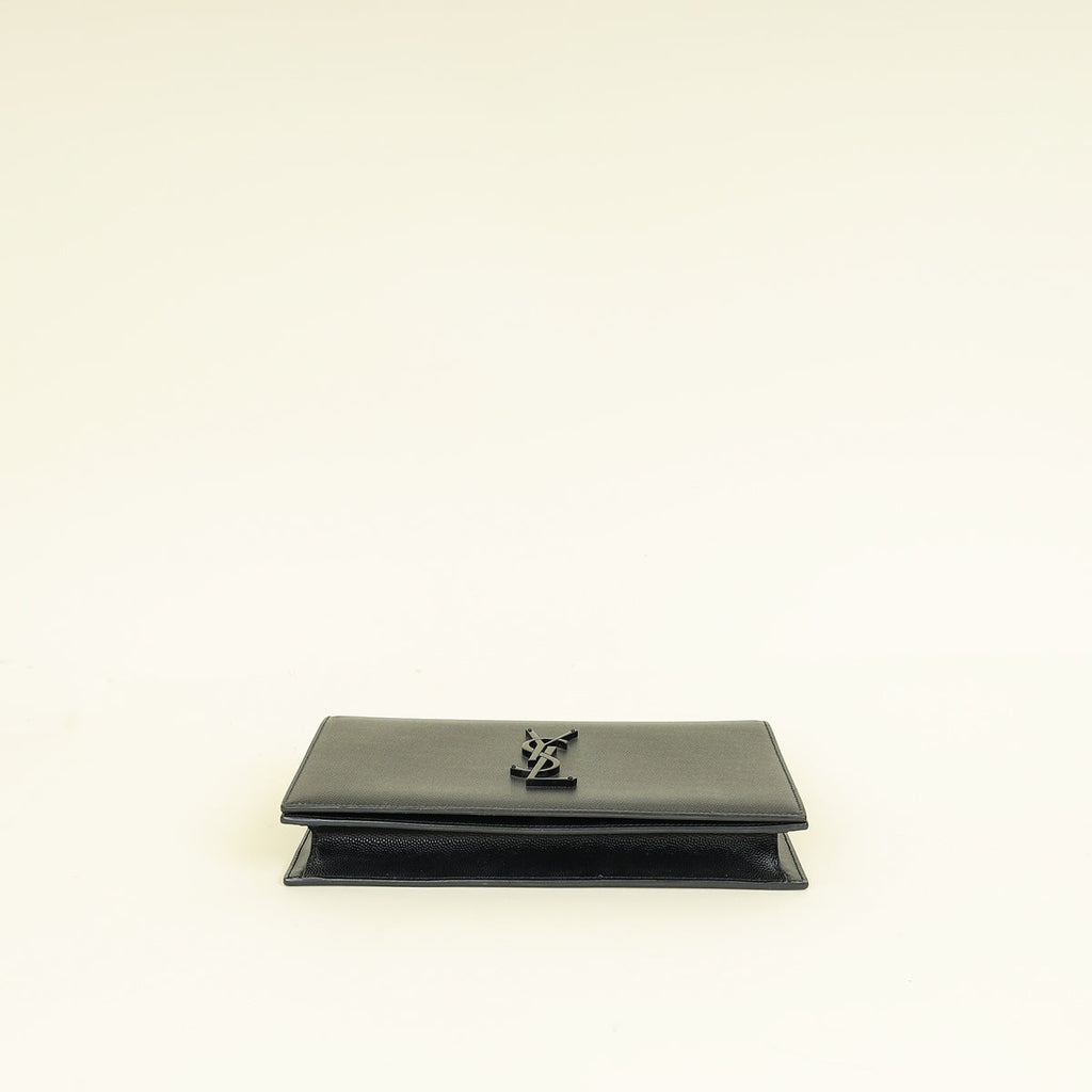 YSL Black Monogram Kate Flap Clutch