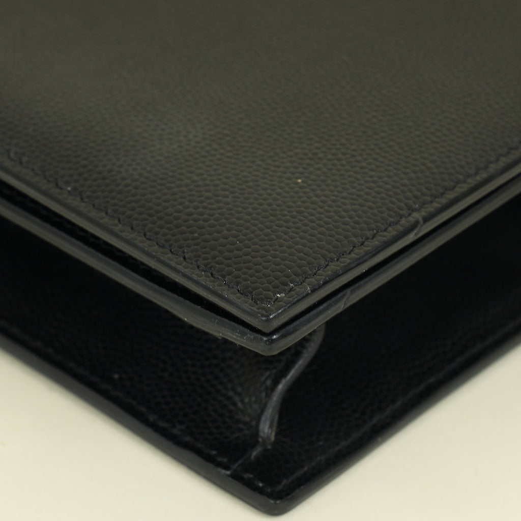 YSL Black Monogram Kate Flap Clutch