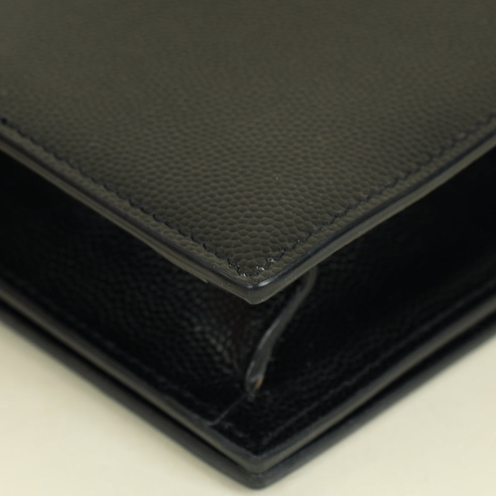 YSL Black Monogram Kate Flap Clutch