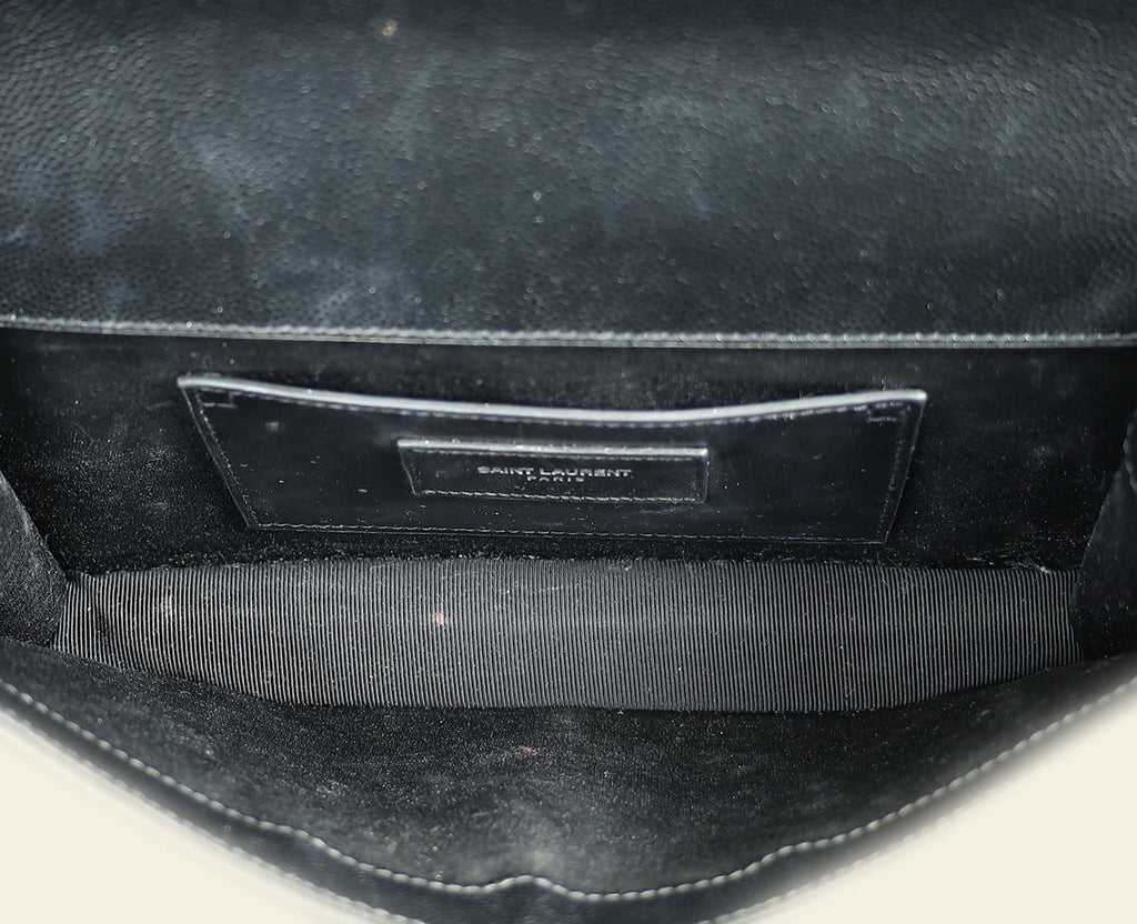 YSL Black Monogram Kate Flap Clutch