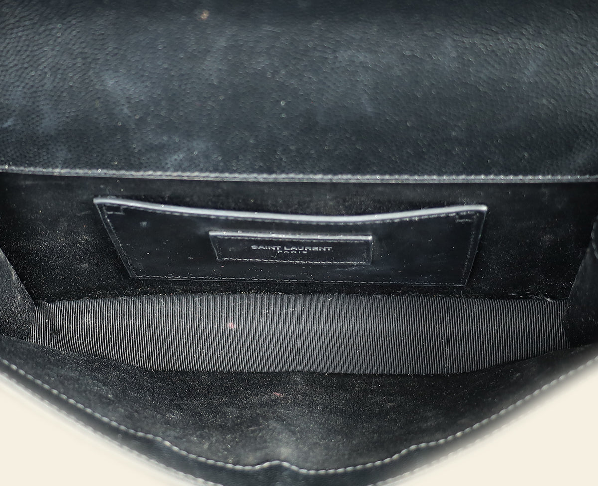 YSL Black Monogram Kate Flap Clutch
