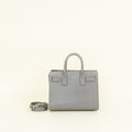 YSL Grey Nano Sac De Jour Croco Embossed Bag
