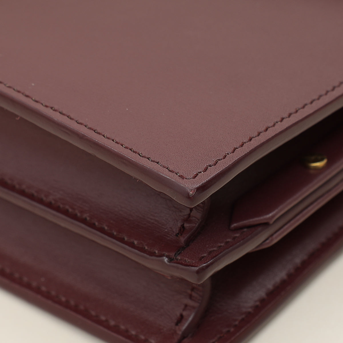YSL Burgundy Cassandra Medium Flap Shoulder Bag