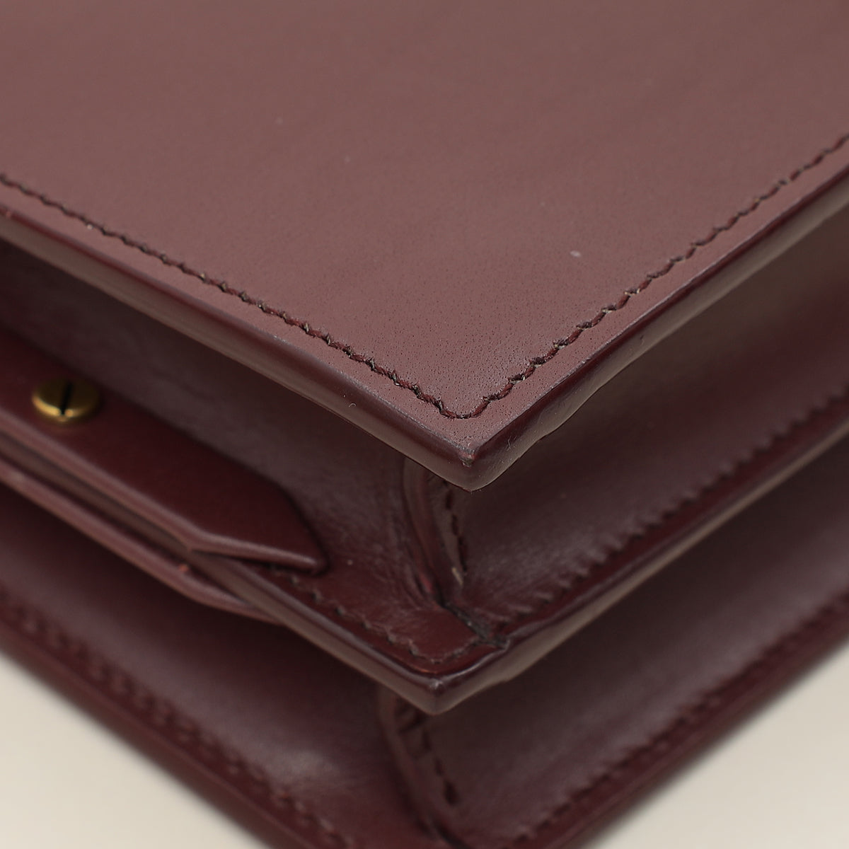 YSL Burgundy Cassandra Medium Flap Shoulder Bag