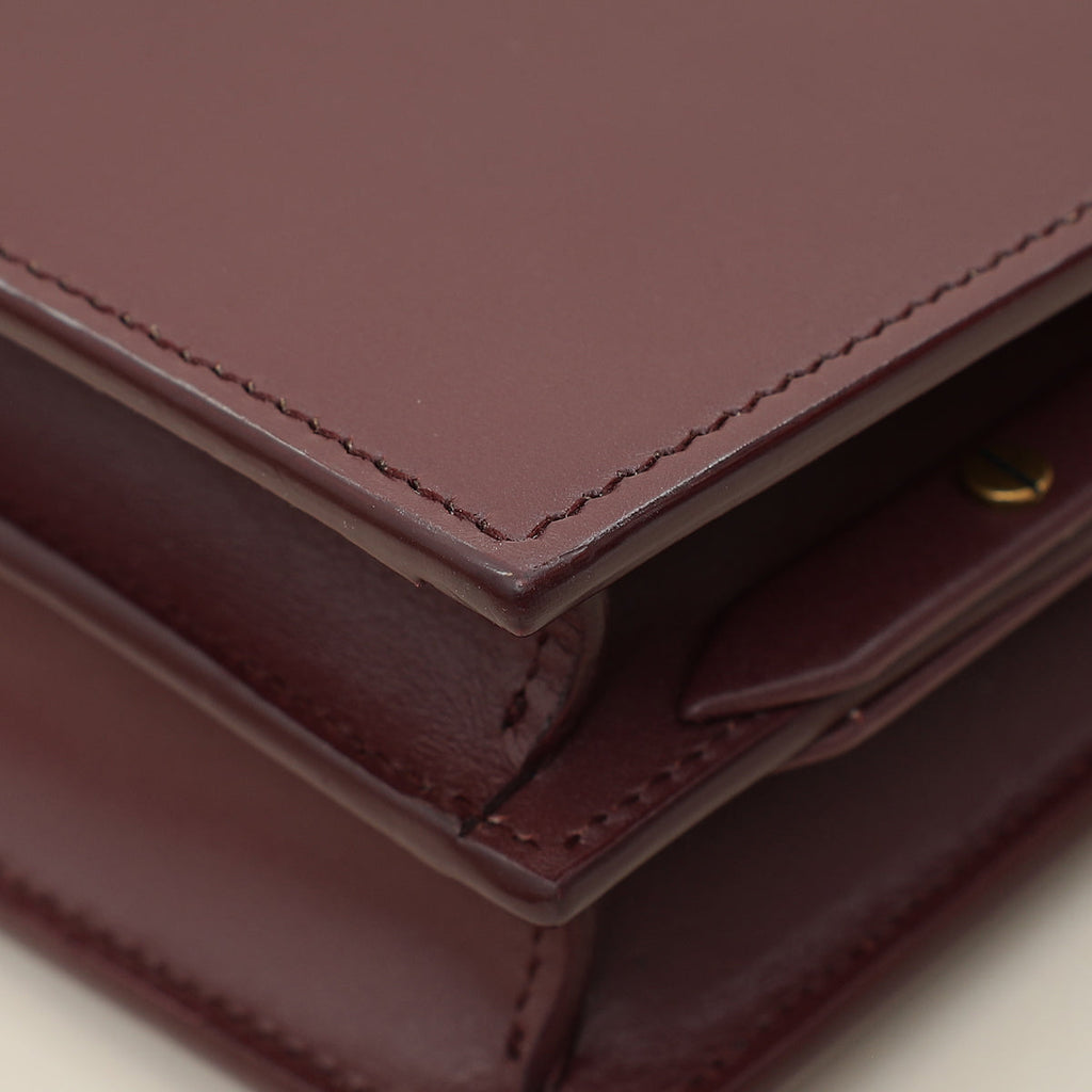 YSL Burgundy Cassandra Medium Flap Shoulder Bag