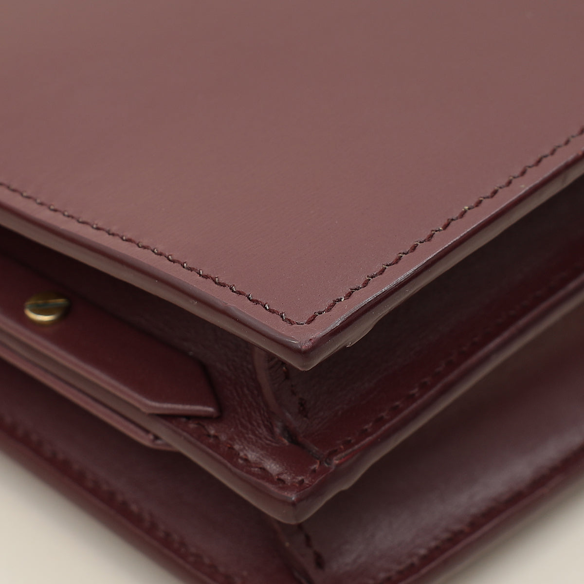 YSL Burgundy Cassandra Medium Flap Shoulder Bag