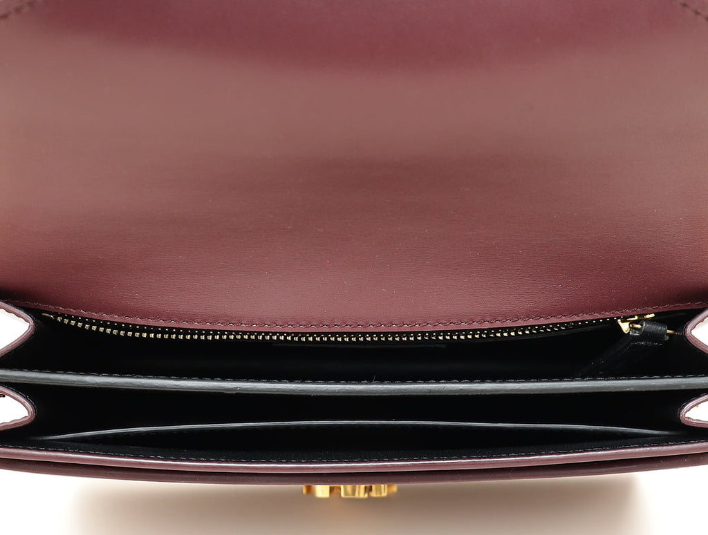 YSL Burgundy Cassandra Medium Flap Shoulder Bag
