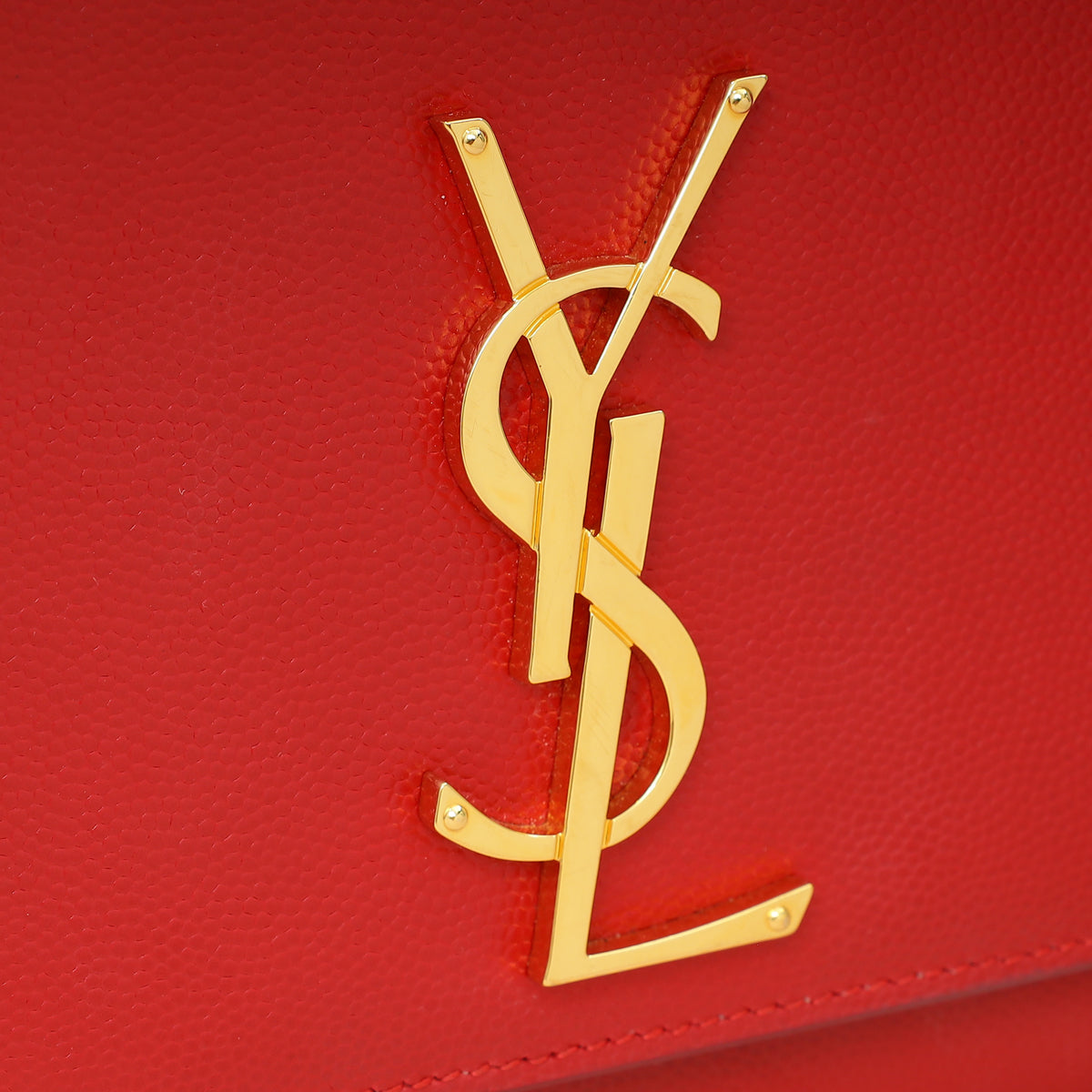 YSL Red Monogram Kate Medium Flap Shoulder Bag