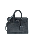 YSL Indigo Blue Sac De Jour Nano Croco Embossed Bag